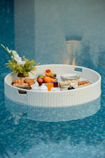 Load image into Gallery viewer, Luxury Floating Serving Tray - White ( Round )