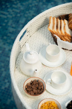 Load image into Gallery viewer, Luxury Floating Serving Tray  - White ( Round )
