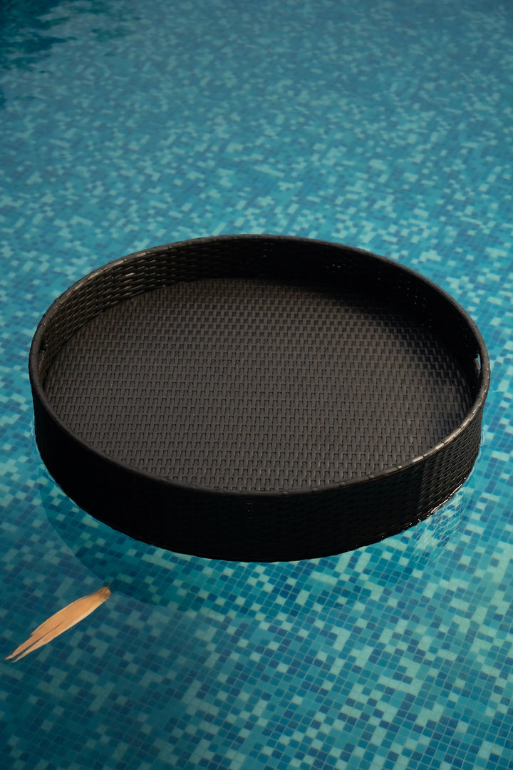 Luxury Floating Serving Tray  - Brown ( Round )