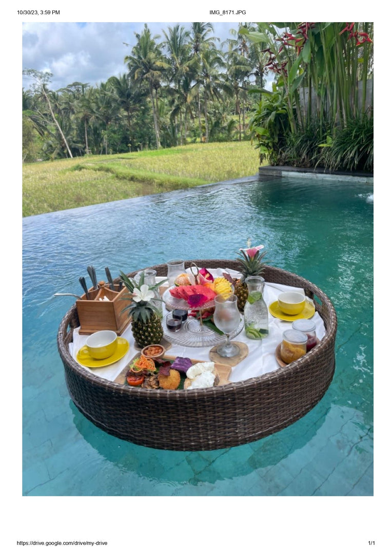 Luxury Floating Serving Tray  - Brown ( Round )